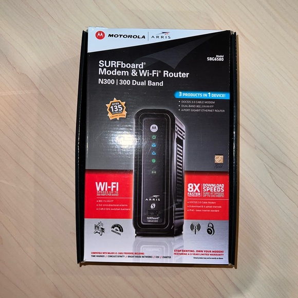 Motorola ARRIS SURFboard Cable Modem & Wi-Fi 2.4GHz + 5GHz Dual Band Router - Picture 6 of 15